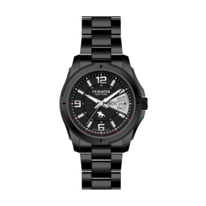 U.S Master Polo Club USM-FB04-BK-BK Butterfly Clasp Men Watch